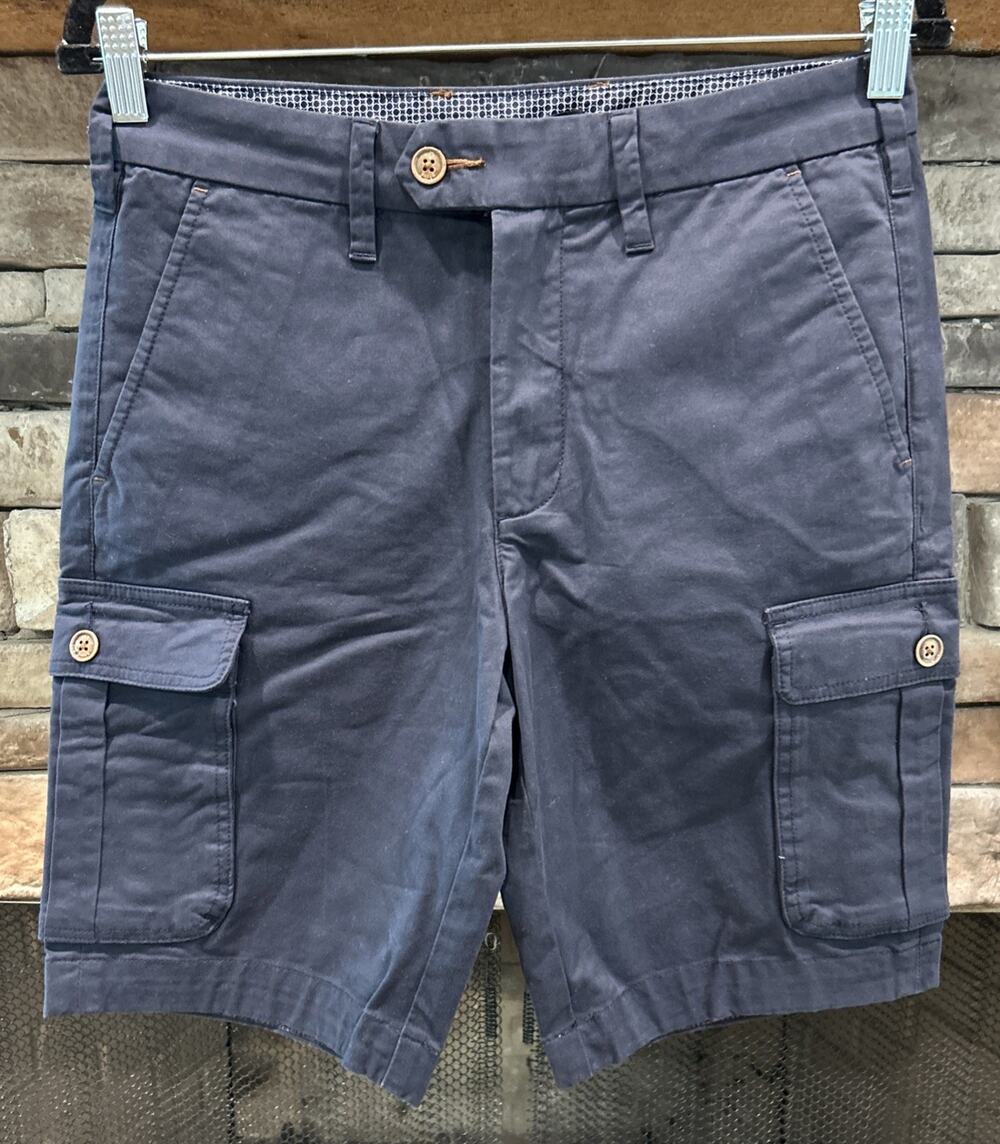 Men’s TED BAKER London Navy Blue Cargo Pockets Shorts Size 28 R NWT *C7